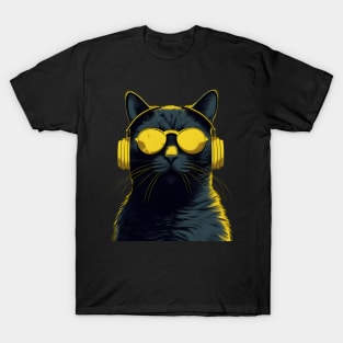 Cool Music lover cat T-Shirt